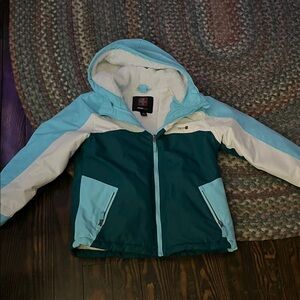 Swiss Tech Aqua and White Hooded Jacket